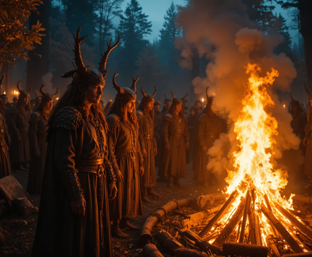 piclumen-1761855874630 "History and Traditions of Halloween: Celtic Samhain festival with bonfire"