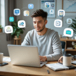 Young freelancer working online using AI tools – Top Side Hustles in the USA 2026
