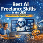 Graphic for the guide to the best AI freelance skills and high-paying work in the USA for 2025.