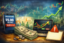 how to start day trading with $5 using a micro forex account and trading charts