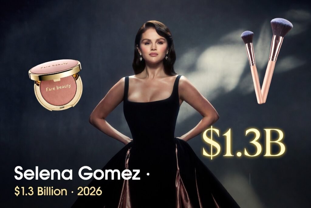 Selena Gomez net worth 2026 — Rare Beauty founder and billionaire entrepreneur with $1.3 billion estimated wealth