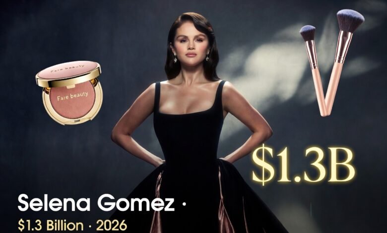 Selena Gomez net worth 2026 — Rare Beauty founder and billionaire entrepreneur with $1.3 billion estimated wealth