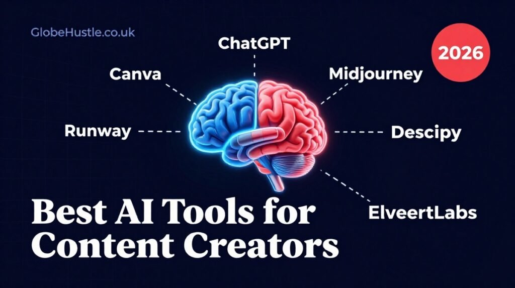 Best AI tools for content creators in 2026 — AI stack overview infographic