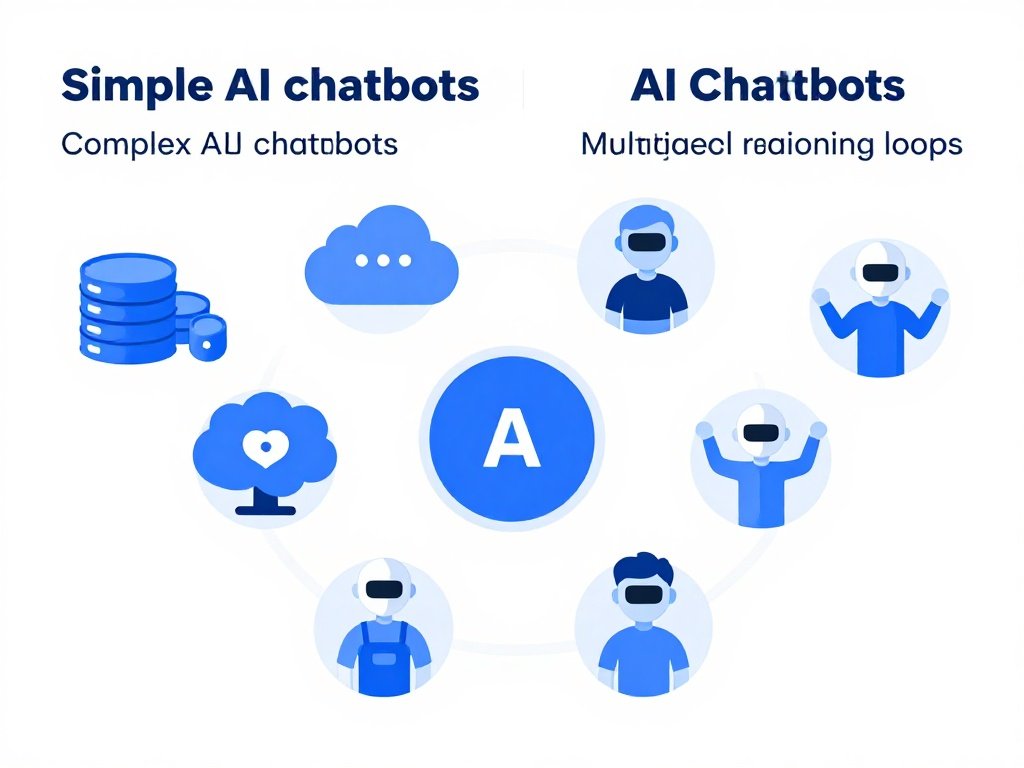 Comparison of Basic AI Bots vs Multi-Agent Systems Flowchart