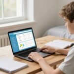 UK student using best AI tools for exam prep 2026 on laptop — physics, maths, biology and chemistry revision