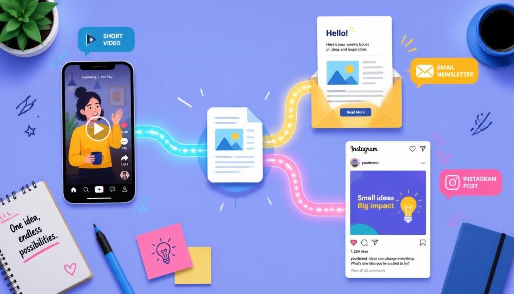 Content repurposing workflow from long-form blog to social media channels