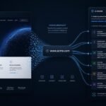 An enterprise digital interface illustrating the complete Perplexity SEO Guide framework for mapping website nodes to AI search engine citation cards.