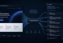 An enterprise digital interface illustrating the complete Perplexity SEO Guide framework for mapping website nodes to AI search engine citation cards.