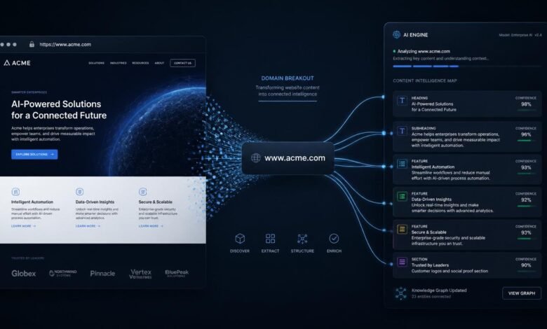 An enterprise digital interface illustrating the complete Perplexity SEO Guide framework for mapping website nodes to AI search engine citation cards.