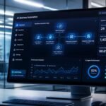 Best AI tools to automate your business dashboard displaying autonomous workflow nodes