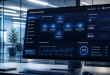 Best AI tools to automate your business dashboard displaying autonomous workflow nodes
