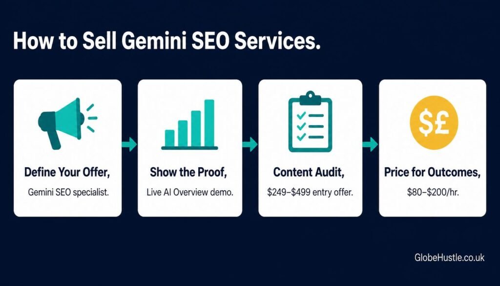 How to sell Gemini SEO services to USA and UK clients  4-step freelance process for AI search optimisation in 2026