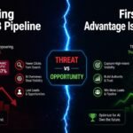 B2B SEO strategy in the AI era showing the threat of AI search to B2B brands versus the first-mover opportunity for businesses that adapt their B2B SEO strategy now