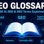 SEO glossary featuring 50 essential AI SEO and GEO terms including RAG vector embeddings topical authority and citation rate for UK and US marketers in 2026