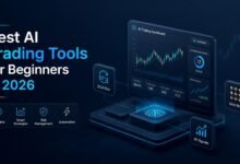 Comparison guide banner showing the best AI trading tools and automated bots for beginners in 2026
