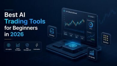 Comparison guide banner showing the best AI trading tools and automated bots for beginners in 2026