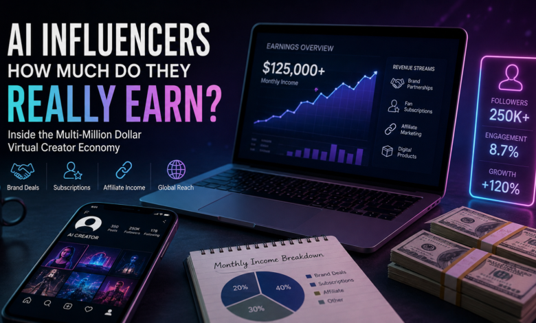 How much do AI influencers make through brand deals, subscriptions, and affiliate income