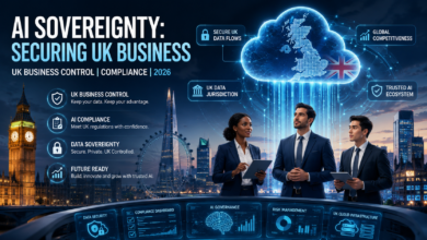 AI sovereignty for UK business showing data security, AI compliance and UK data control