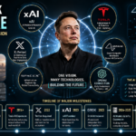 Elon Musk AI empire featuring xAI, Grok, Tesla AI and Neuralink