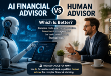 AI financial advisor vs human advisor comparison showing the benefits of AI and human financial advice