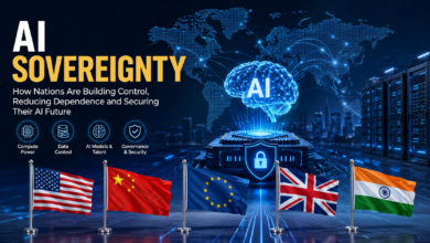 AI sovereignty global map comparing countries, AI infrastructure, data control and governance