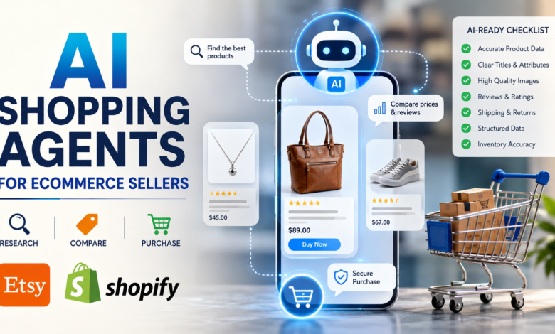 AI shopping agents for ecommerce sellers comparing Etsy and Shopify products