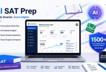 A high school student using a free AI SAT prep tool on a laptop to study for the Digital SAT exam