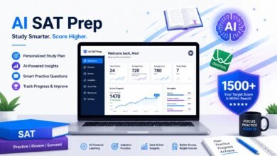 A high school student using a free AI SAT prep tool on a laptop to study for the Digital SAT exam