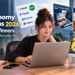 Gig economy platforms 2026 comparison showing freelance platforms, fees, pay and earning opportunities