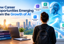 New career opportunities emerging from the growth of AI, showing AI technology, data science, machine learning, and future career roles.