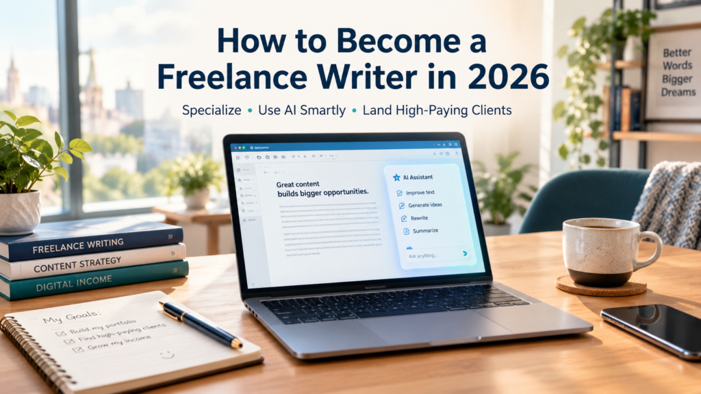 How to become a freelance writer in 2026 with tips for starting a freelance writing career