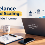 Freelance brand scaling from side income to more clients and business growth