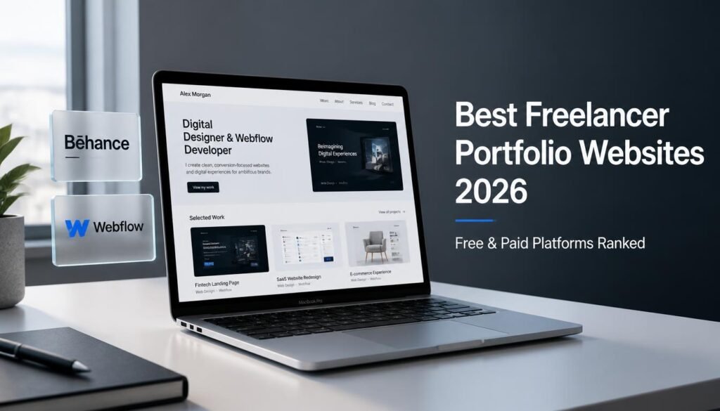 Decision chart showing best portfolio platform for designers developers and writers in 2026