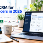 Best CRM for freelancers in 2026 showing a client pipeline dashboard on a laptop