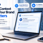 GEO for B2B SaaS illustrating brand mentions, co-citations, backlinks, and AI search visibility.