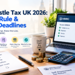 UK side hustle tax 2026 guide showing the £1,000 trading allowance and HMRC deadlines